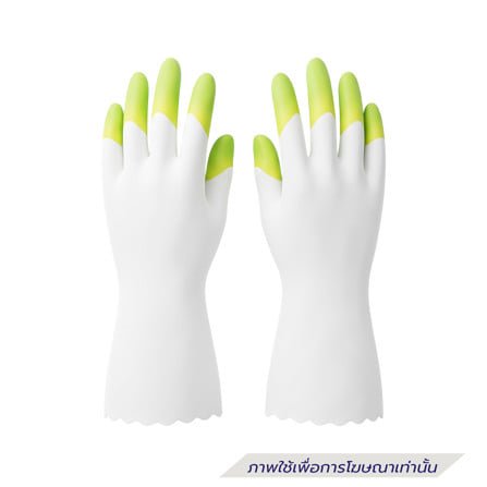 ถุงมือ PVC SHALDAN SIZE L สีขาว/เขียว