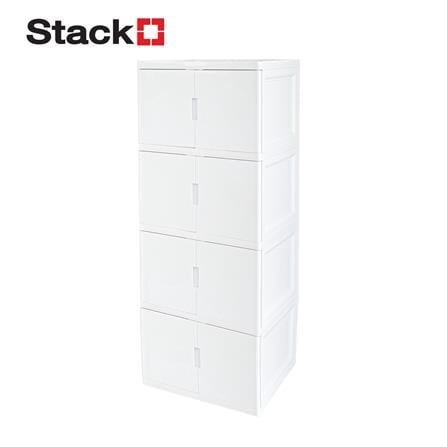 ตู้บานเปิด 4 ชั้น STACKO S5 VID 70x50x160 ซม. สีขาว