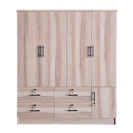 ตู้เสื้อผ้า 4 บานเปิด FURDINI HERO 160 ซม. สี NATURAL OAK